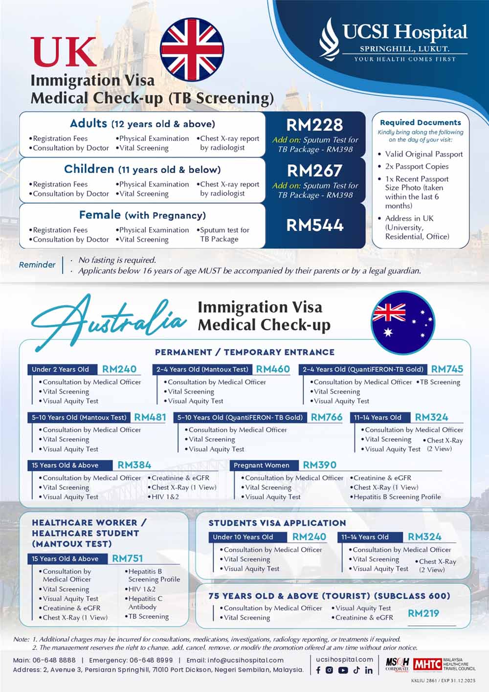 UK & Australia Immigration Visa & Health Screening
